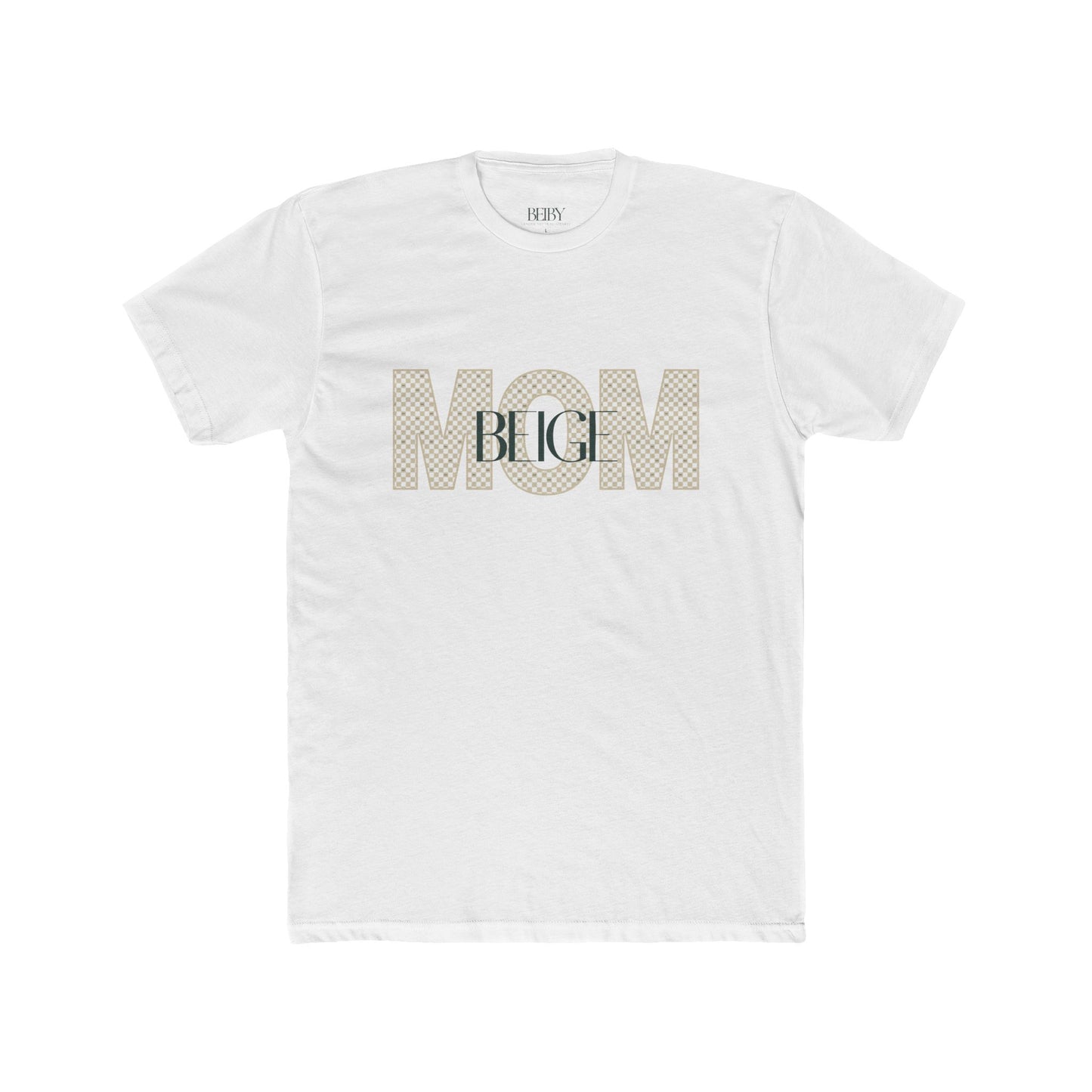 Beige Branded Mom Tee