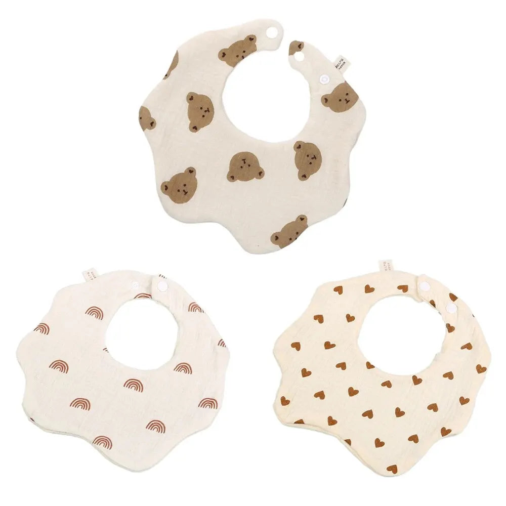 3PCS Cotton Gauze Baby Bibs