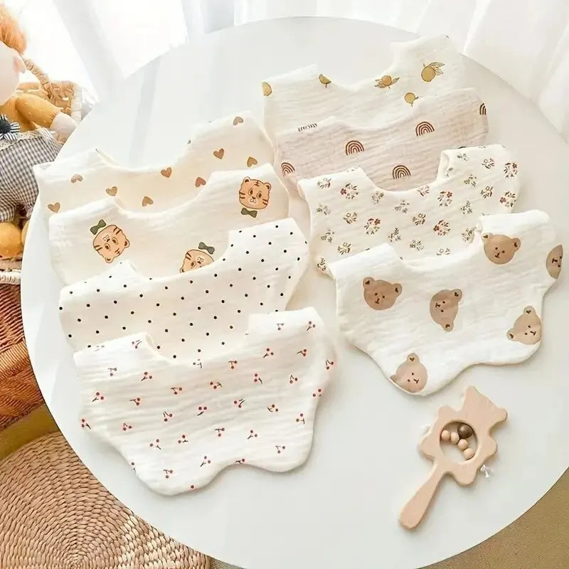 3PCS Cotton Gauze Baby Bibs