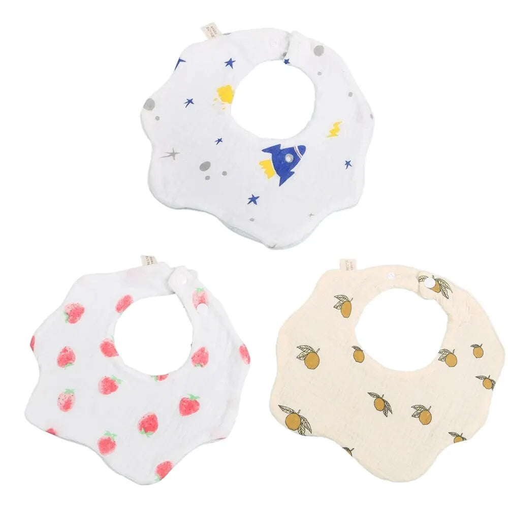 3PCS Cotton Gauze Baby Bibs