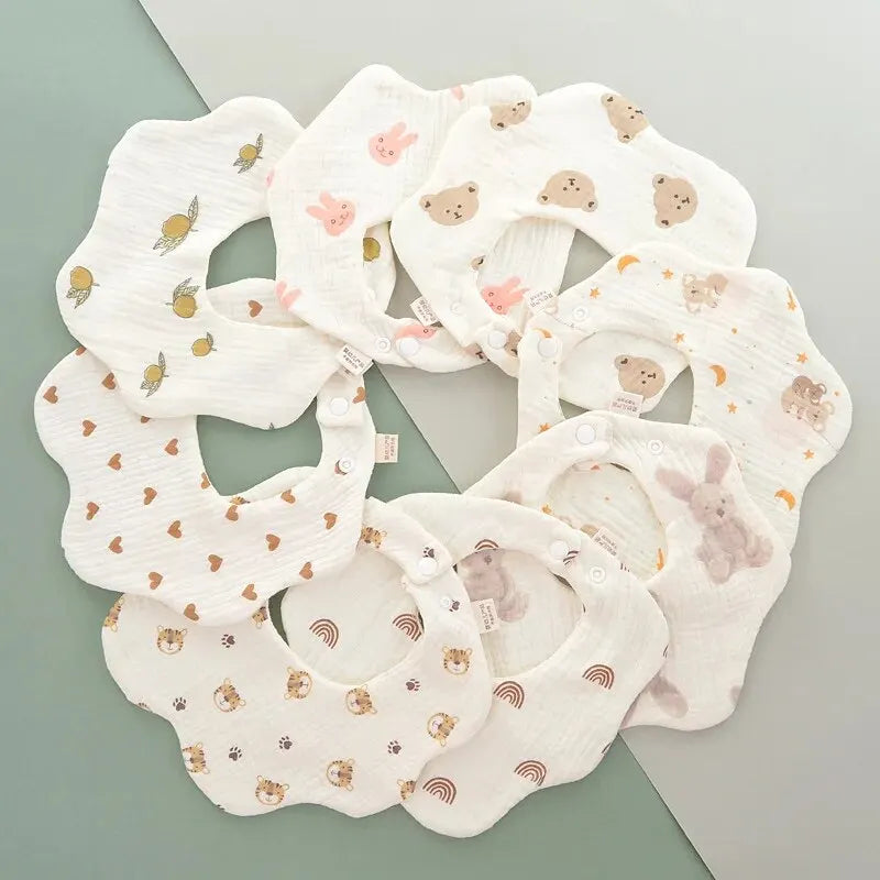 3PCS Cotton Gauze Baby Bibs